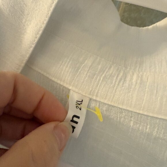 Diosun Women’s White Ivory Long Sleeve Button-Down Shirt Casual 2X - Picture 2 of 9